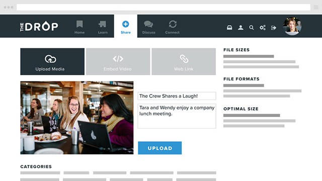 wisetail lms showing how social collaboration works