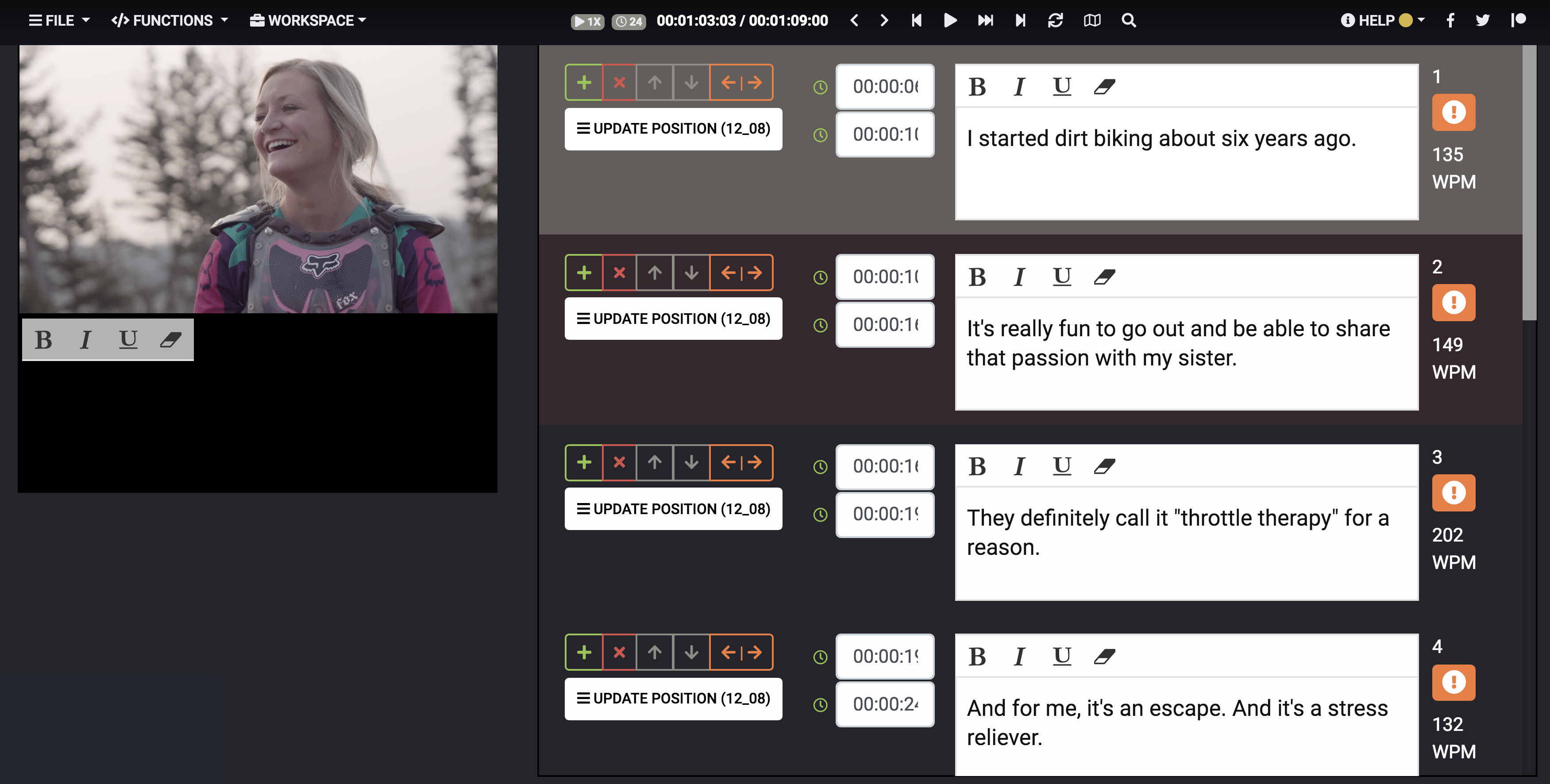 Wisetail video captions