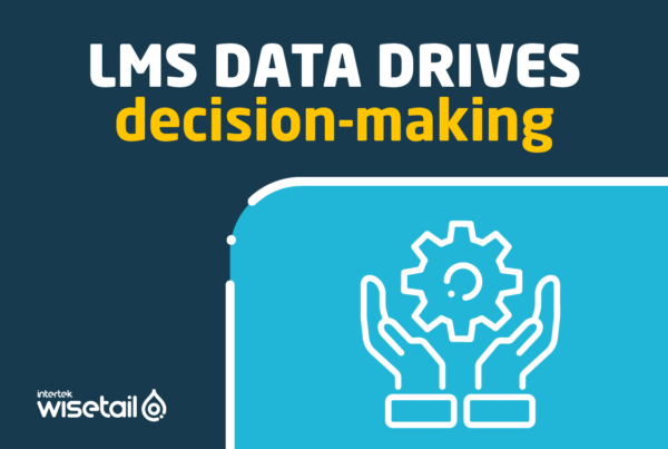 text: LMS Data drives decision-making; icon with hands holding a gear