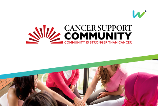 cancer support community logo with supporting community and wise tail logo