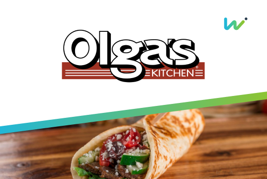 olgas logo and photo of gyro with wisetail logo